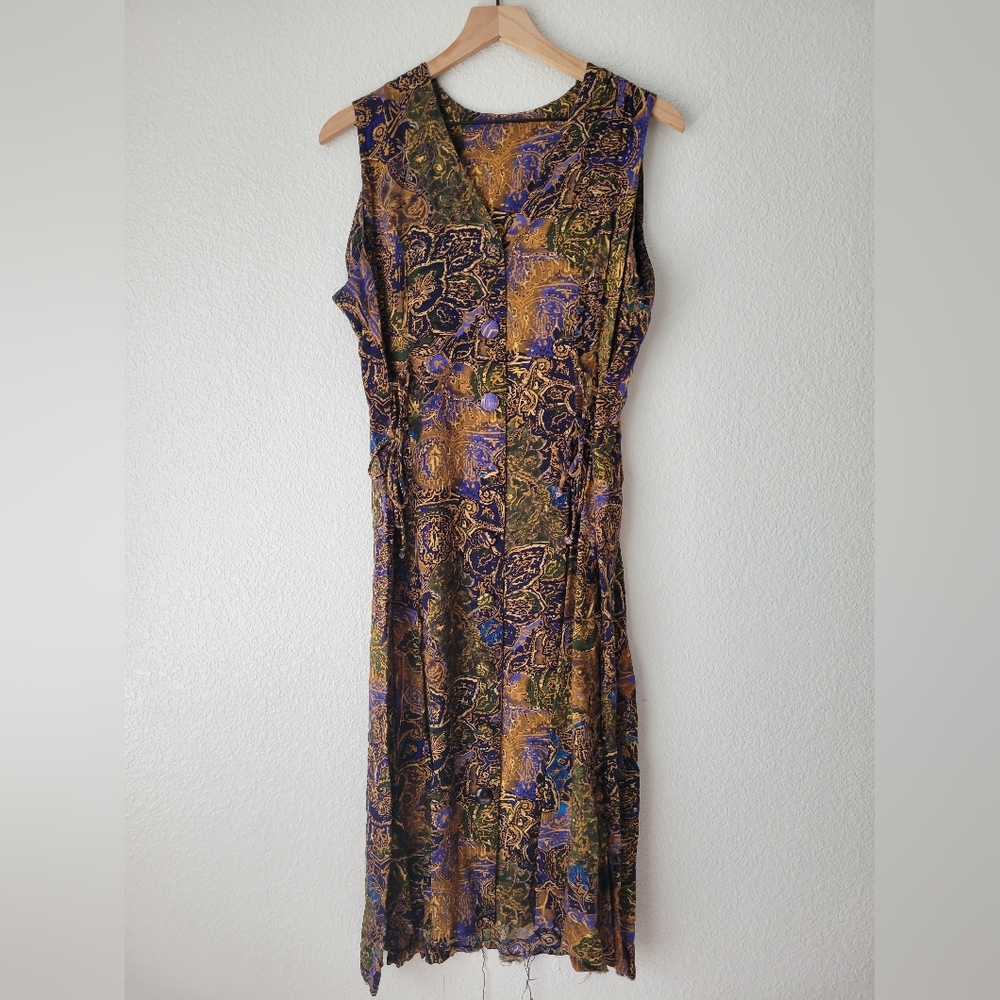 vintage paisley midi dress